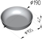 Форма хлебопекарная круглая (литая алюминиевая, 190 х 155 х 42 мм)
