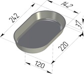 Форма хлебопекарная овальная (литая алюминиевая, 242 х 142 х 37 мм)