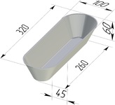 Форма хлебопекарная овальная (литая алюминиевая, 320 х 100 х 60 мм)