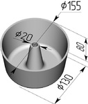 Форма хлебопекарная круглая № 17 Ж (литая алюминиевая, 155 х 130 х 80 мм)