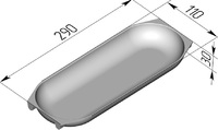 Форма хлебопекарная "батонница" (литая алюминиевая, 290 х 110 х 30 мм)