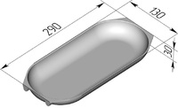 Форма хлебопекарная "батонница" (литая алюминиевая, 290 х 130 х 30 мм)