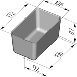 Форма хлебопекарная прямоугольная № 11-В (литая алюминиевая, 172 х 106 х 87 мм)