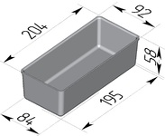 Форма хлебопекарная прямоугольная № 14-1 (литая алюминиевая, 204 х 92 х 58)