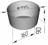 Форма хлебопекарная круглая 2 ДМз (литая алюминиевая, 195 х 160 х 90 мм) 
